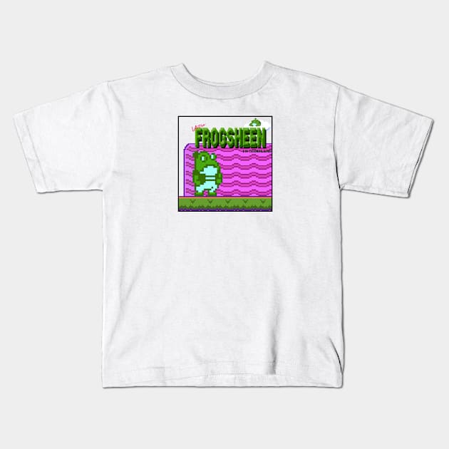 Frogsheen Level Kids T-Shirt by Infamous_Quests